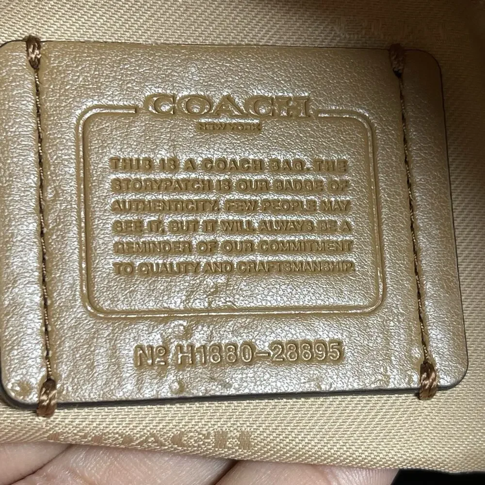 Coach Women’s Beige Woven Pebbled Finish Shoulder Bag, Gold Hardware, Tag